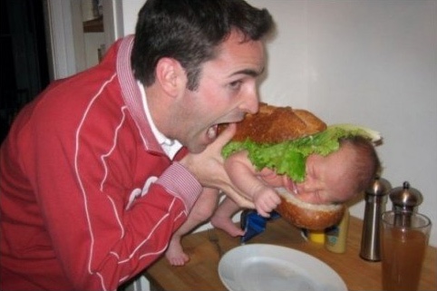 Eating a baby